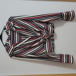 Fashion Nova Blouse, Size Medium, Red,White,Blue,and Black